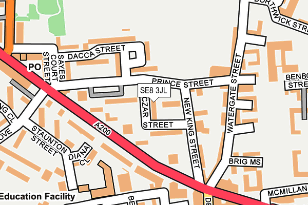 SE8 3JL map - OS OpenMap – Local (Ordnance Survey) SE8 3JL map - OS OpenMap – Local (Ordnance Survey)