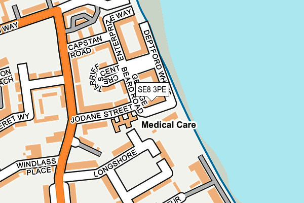 SE8 3PE map - OS OpenMap – Local (Ordnance Survey) SE8 3PE map - OS OpenMap – Local (Ordnance Survey)