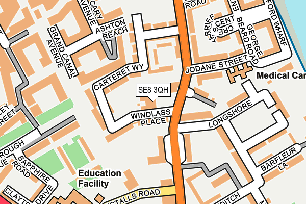 SE8 3QH map - OS OpenMap – Local (Ordnance Survey) SE8 3QH map - OS OpenMap – Local (Ordnance Survey)