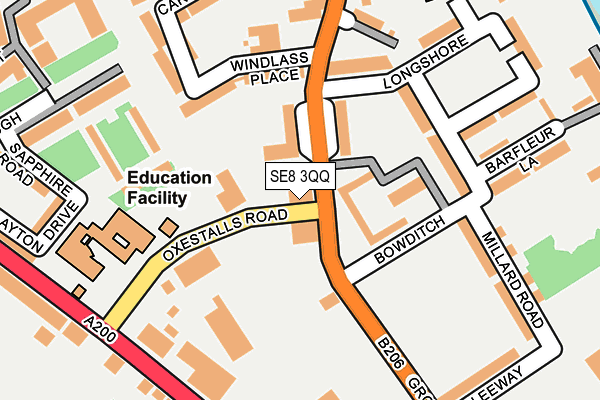 SE8 3QQ map - OS OpenMap – Local (Ordnance Survey) SE8 3QQ map - OS OpenMap – Local (Ordnance Survey)