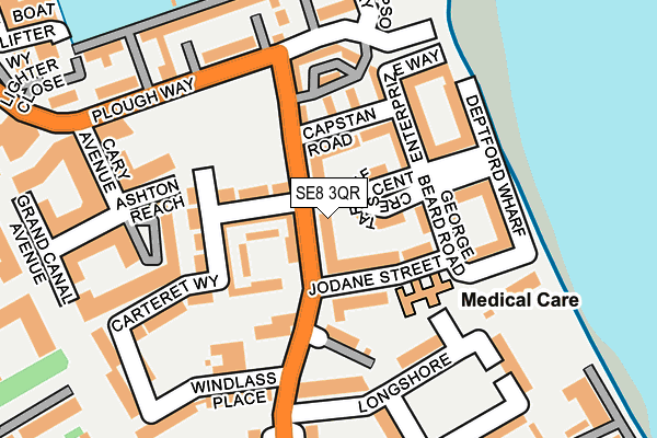 SE8 3QR map - OS OpenMap – Local (Ordnance Survey) SE8 3QR map - OS OpenMap – Local (Ordnance Survey)