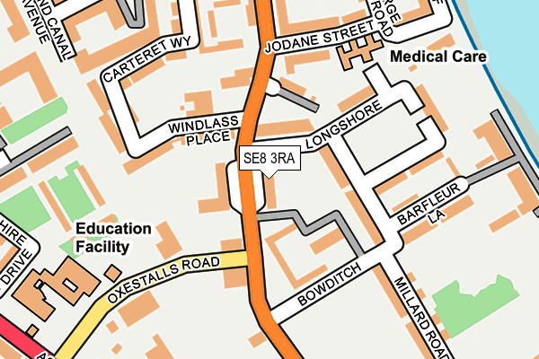 SE8 3RA map - OS OpenMap – Local (Ordnance Survey) SE8 3RA map - OS OpenMap – Local (Ordnance Survey)