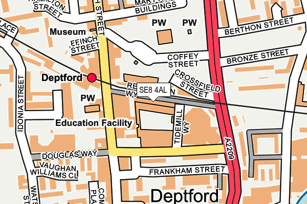 SE8 4AL map - OS OpenMap – Local (Ordnance Survey) SE8 4AL map - OS OpenMap – Local (Ordnance Survey)
