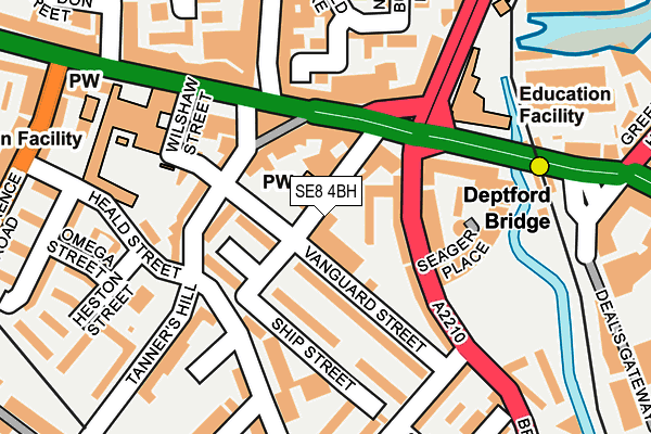 SE8 4BH map - OS OpenMap – Local (Ordnance Survey) SE8 4BH map - OS OpenMap – Local (Ordnance Survey)