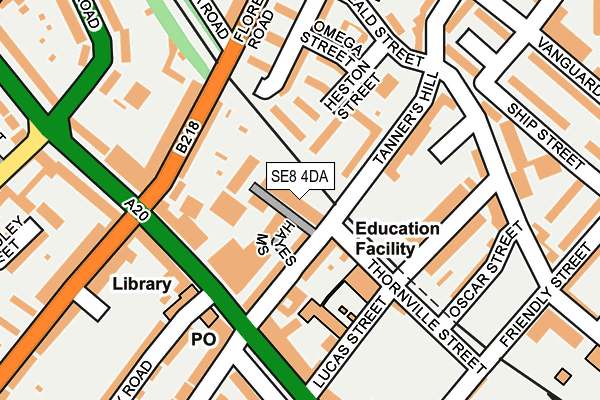 SE8 4DA map - OS OpenMap – Local (Ordnance Survey) SE8 4DA map - OS OpenMap – Local (Ordnance Survey)