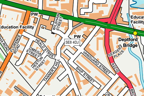 SE8 4DJ map - OS OpenMap – Local (Ordnance Survey) SE8 4DJ map - OS OpenMap – Local (Ordnance Survey)