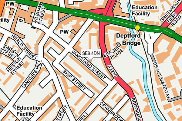 SE8 4DN map - OS OpenMap – Local (Ordnance Survey) SE8 4DN map - OS OpenMap – Local (Ordnance Survey)
