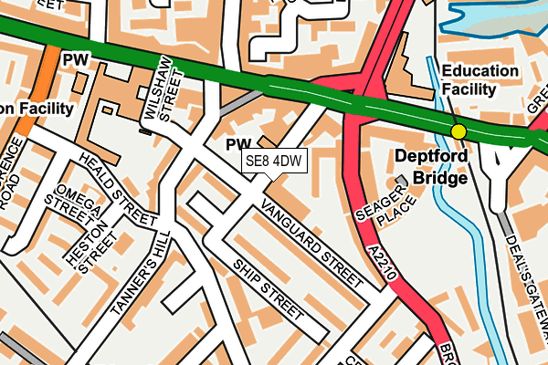 SE8 4DW map - OS OpenMap – Local (Ordnance Survey) SE8 4DW map - OS OpenMap – Local (Ordnance Survey)