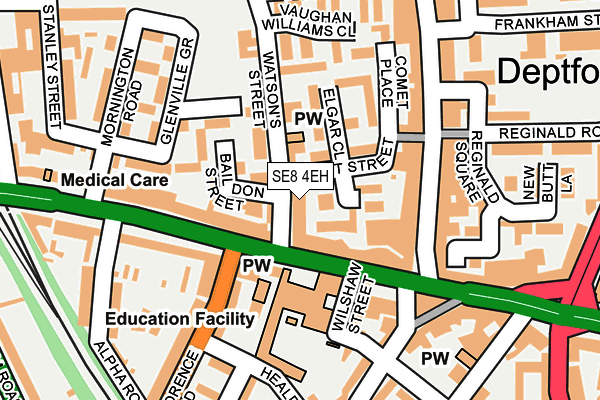 SE8 4EH map - OS OpenMap – Local (Ordnance Survey) SE8 4EH map - OS OpenMap – Local (Ordnance Survey)