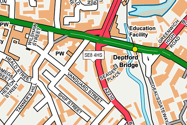 SE8 4HS map - OS OpenMap – Local (Ordnance Survey) SE8 4HS map - OS OpenMap – Local (Ordnance Survey)