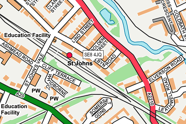 SE8 4JQ map - OS OpenMap – Local (Ordnance Survey) SE8 4JQ map - OS OpenMap – Local (Ordnance Survey)