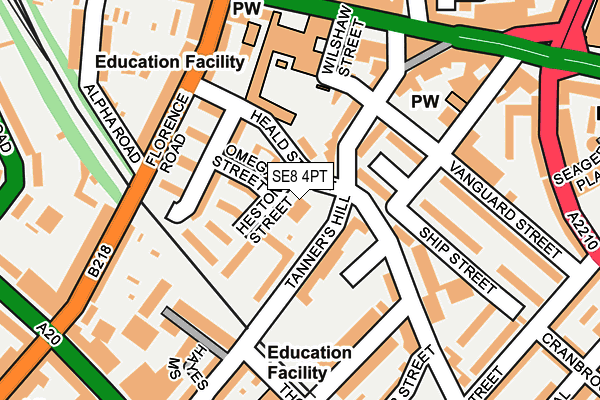 SE8 4PT map - OS OpenMap – Local (Ordnance Survey) SE8 4PT map - OS OpenMap – Local (Ordnance Survey)