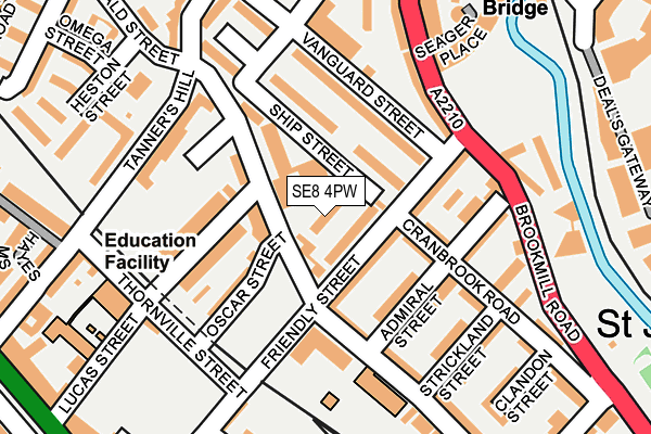 SE8 4PW map - OS OpenMap – Local (Ordnance Survey) SE8 4PW map - OS OpenMap – Local (Ordnance Survey)