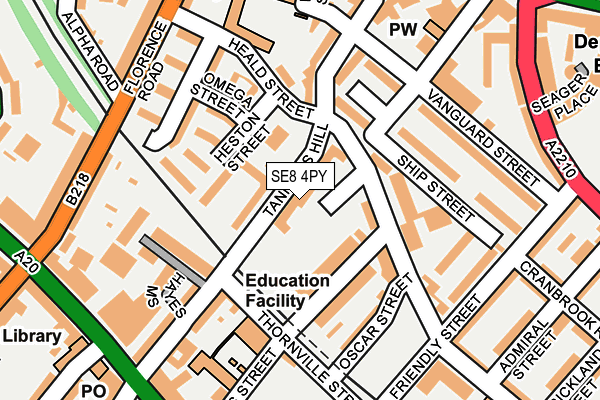 SE8 4PY map - OS OpenMap – Local (Ordnance Survey) SE8 4PY map - OS OpenMap – Local (Ordnance Survey)
