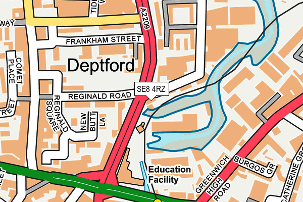 SE8 4RZ map - OS OpenMap – Local (Ordnance Survey) SE8 4RZ map - OS OpenMap – Local (Ordnance Survey)