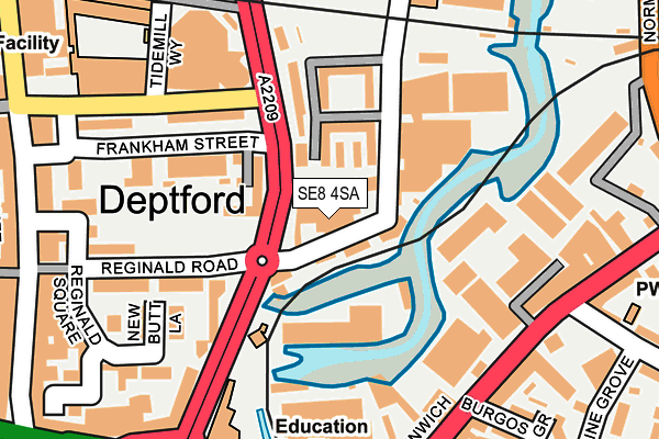 SE8 4SA map - OS OpenMap – Local (Ordnance Survey) SE8 4SA map - OS OpenMap – Local (Ordnance Survey)