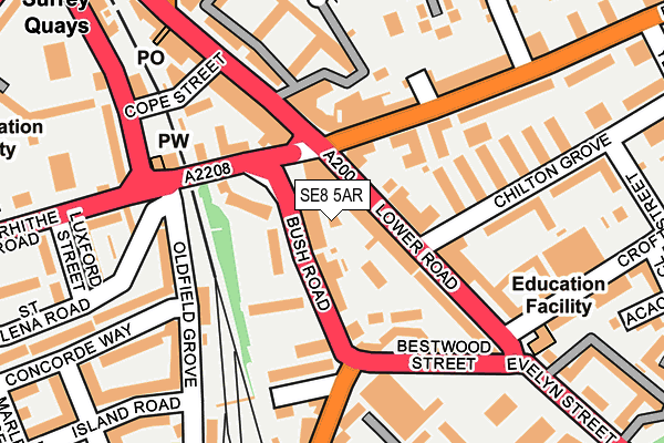 SE8 5AR map - OS OpenMap – Local (Ordnance Survey) SE8 5AR map - OS OpenMap – Local (Ordnance Survey)