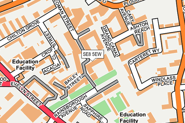 SE8 5EW map - OS OpenMap – Local (Ordnance Survey) SE8 5EW map - OS OpenMap – Local (Ordnance Survey)