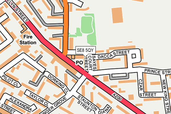 SE8 5QY map - OS OpenMap – Local (Ordnance Survey) SE8 5QY map - OS OpenMap – Local (Ordnance Survey)