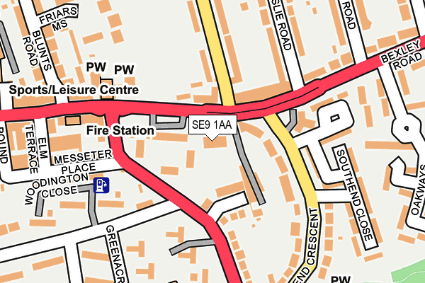 SE9 1AA map - OS OpenMap – Local (Ordnance Survey) SE9 1AA map - OS OpenMap – Local (Ordnance Survey)
