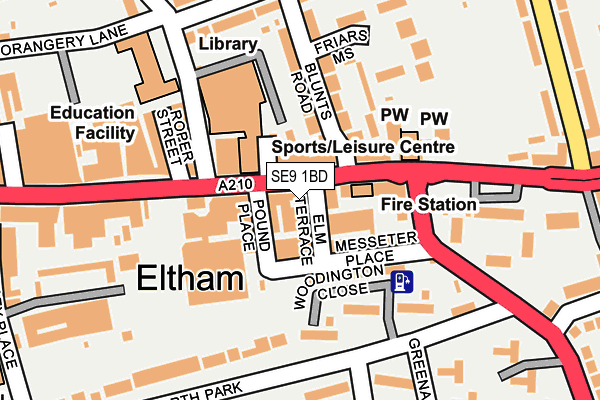 SE9 1BD map - OS OpenMap – Local (Ordnance Survey) SE9 1BD map - OS OpenMap – Local (Ordnance Survey)