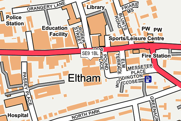 SE9 1BL map - OS OpenMap – Local (Ordnance Survey) SE9 1BL map - OS OpenMap – Local (Ordnance Survey)