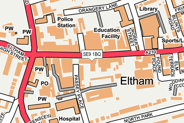 SE9 1BQ map - OS OpenMap – Local (Ordnance Survey) SE9 1BQ map - OS OpenMap – Local (Ordnance Survey)