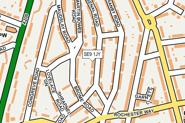 SE9 1JY map - OS OpenMap – Local (Ordnance Survey) SE9 1JY map - OS OpenMap – Local (Ordnance Survey)
