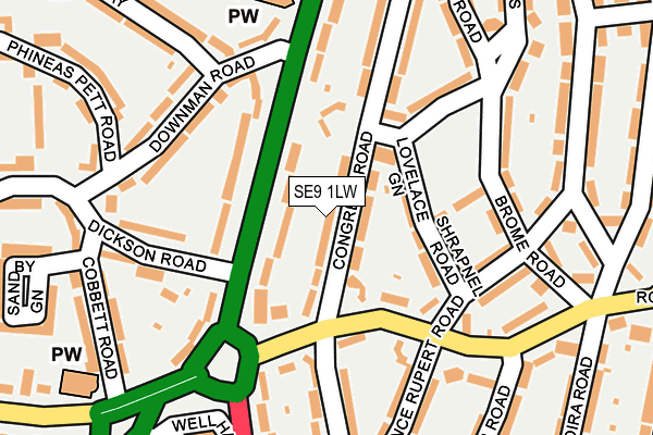 SE9 1LW map - OS OpenMap – Local (Ordnance Survey) SE9 1LW map - OS OpenMap – Local (Ordnance Survey)