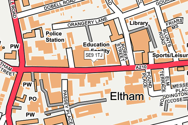 SE9 1TJ map - OS OpenMap – Local (Ordnance Survey) SE9 1TJ map - OS OpenMap – Local (Ordnance Survey)