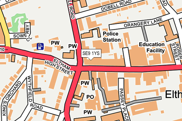 SE9 1YS map - OS OpenMap – Local (Ordnance Survey) SE9 1YS map - OS OpenMap – Local (Ordnance Survey)