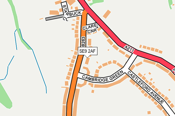 SE9 2AF map - OS OpenMap – Local (Ordnance Survey)