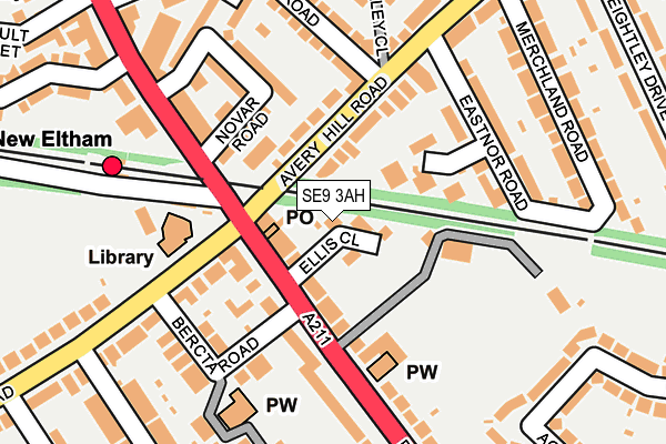 SE9 3AH map - OS OpenMap – Local (Ordnance Survey) SE9 3AH map - OS OpenMap – Local (Ordnance Survey)