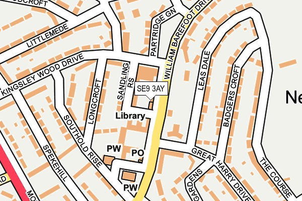 SE9 3AY map - OS OpenMap – Local (Ordnance Survey) SE9 3AY map - OS OpenMap – Local (Ordnance Survey)