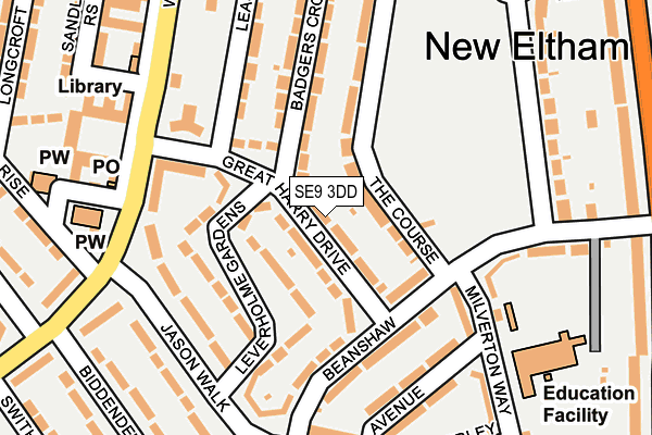 SE9 3DD map - OS OpenMap – Local (Ordnance Survey)