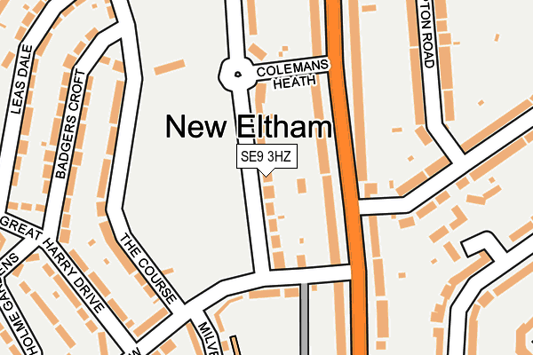 SE9 3HZ map - OS OpenMap – Local (Ordnance Survey)