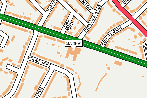 SE9 3PW map - OS OpenMap – Local (Ordnance Survey) SE9 3PW map - OS OpenMap – Local (Ordnance Survey)