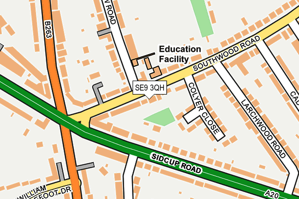 SE9 3QH map - OS OpenMap – Local (Ordnance Survey) SE9 3QH map - OS OpenMap – Local (Ordnance Survey)