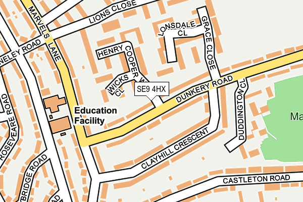 SE9 4HX map - OS OpenMap – Local (Ordnance Survey) SE9 4HX map - OS OpenMap – Local (Ordnance Survey)