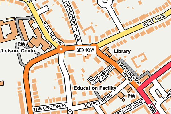 SE9 4QW map - OS OpenMap – Local (Ordnance Survey) SE9 4QW map - OS OpenMap – Local (Ordnance Survey)