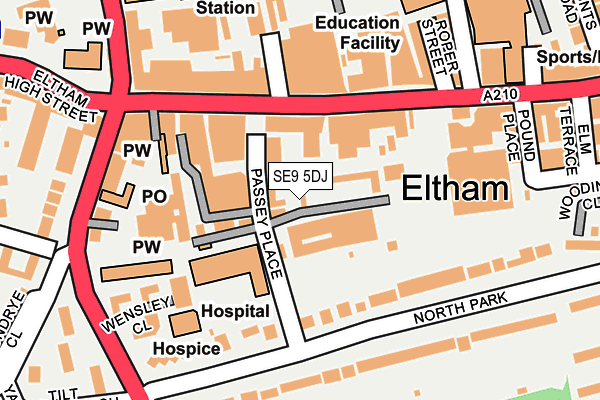 SE9 5DJ map - OS OpenMap – Local (Ordnance Survey) SE9 5DJ map - OS OpenMap – Local (Ordnance Survey)