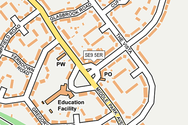 SE9 5ER map - OS OpenMap – Local (Ordnance Survey)