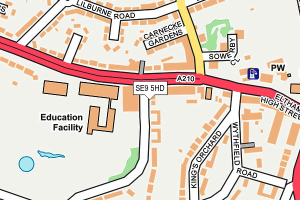 SE9 5HD map - OS OpenMap – Local (Ordnance Survey) SE9 5HD map - OS OpenMap – Local (Ordnance Survey)