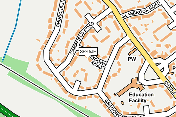 SE9 5JE map - OS OpenMap – Local (Ordnance Survey) SE9 5JE map - OS OpenMap – Local (Ordnance Survey)