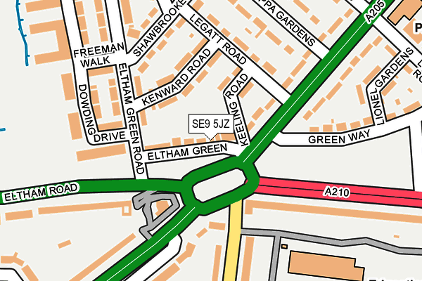 SE9 5JZ map - OS OpenMap – Local (Ordnance Survey) SE9 5JZ map - OS OpenMap – Local (Ordnance Survey)