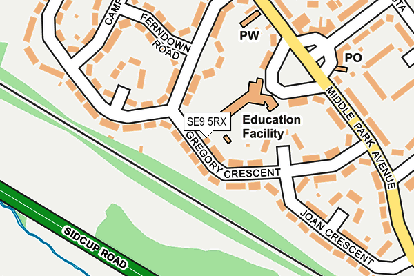 SE9 5RX map - OS OpenMap – Local (Ordnance Survey) SE9 5RX map - OS OpenMap – Local (Ordnance Survey)