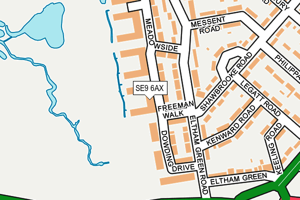 SE9 6AX map - OS OpenMap – Local (Ordnance Survey) SE9 6AX map - OS OpenMap – Local (Ordnance Survey)