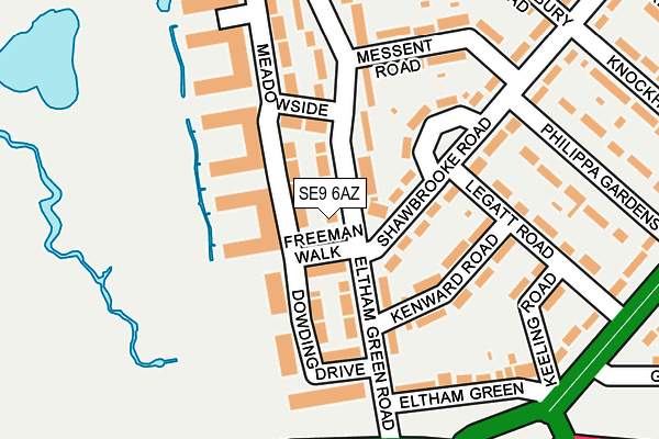 SE9 6AZ map - OS OpenMap – Local (Ordnance Survey) SE9 6AZ map - OS OpenMap – Local (Ordnance Survey)