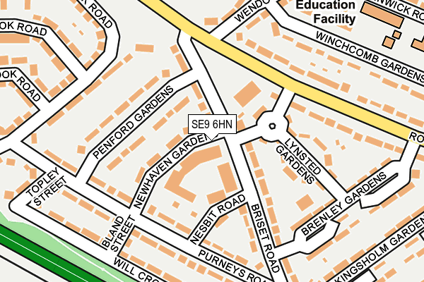 SE9 6HN map - OS OpenMap – Local (Ordnance Survey) SE9 6HN map - OS OpenMap – Local (Ordnance Survey)