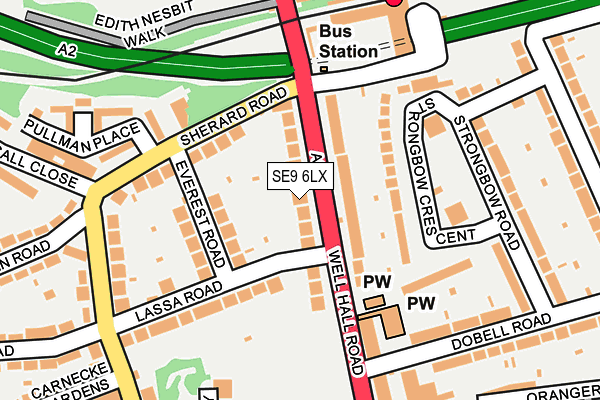 SE9 6LX map - OS OpenMap – Local (Ordnance Survey)